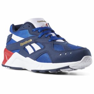 Adidasy Damskie Reebok Aztrek Granatowe/Królewski Niebieski/Białe/Czerwone PL 42DIXFK